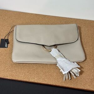 Aldo Taupe Clutch with Tassel Accent